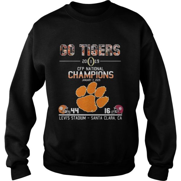 Go tigers 2019 CFP national champions January 7 2029 44 16 Levis stadium santa clara CA shirt