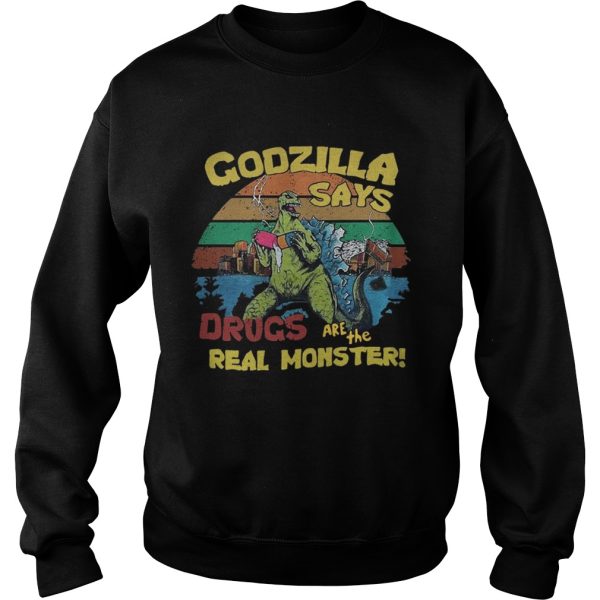 Godzilla says drugs are the real monster vintage shirt