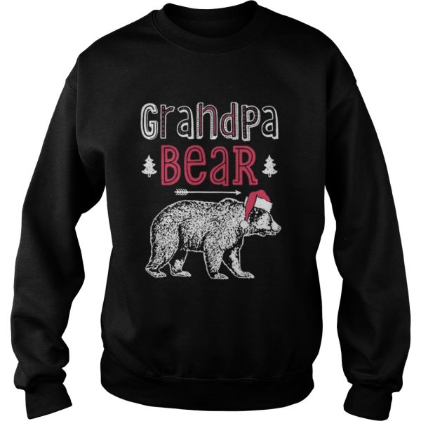 Grandpa bear christmas santa hat shirt