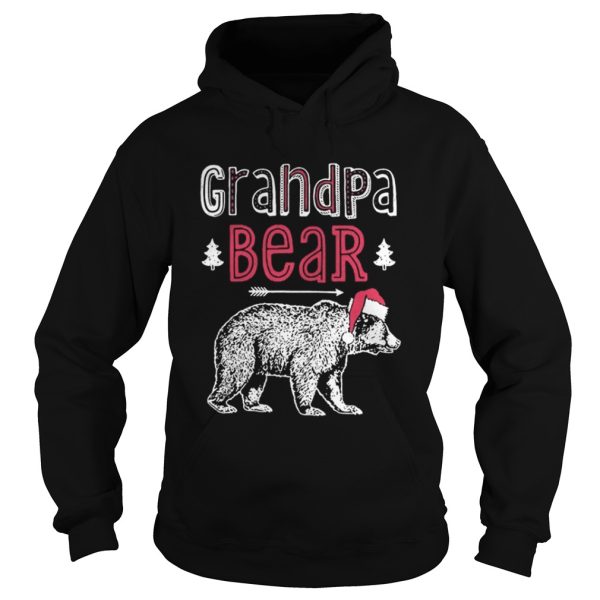 Grandpa bear christmas santa hat shirt