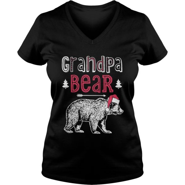 Grandpa bear christmas santa hat shirt