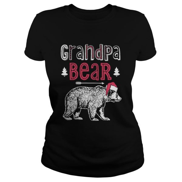 Grandpa bear christmas santa hat shirt