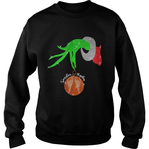 Grinch Hand Holding Ornament Smilin Rylean Shirt