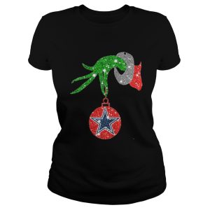 Grinch Hand Ornament Dallas Cowboys Glitter Christmas shirt 1