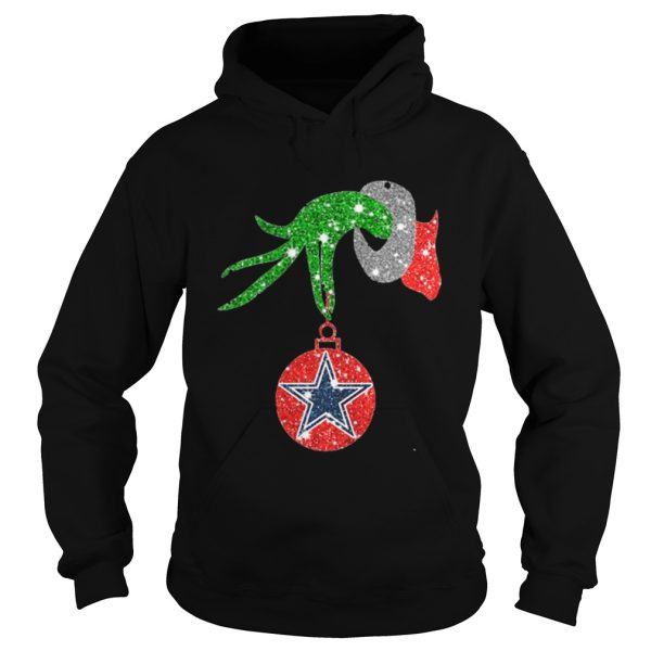 Grinch Hand Ornament Dallas Cowboys Glitter Christmas shirt