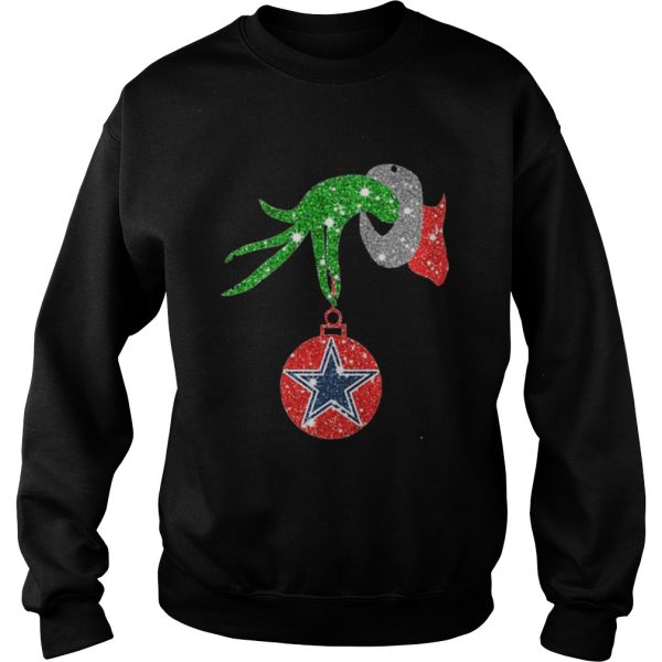 Grinch Hand Ornament Dallas Cowboys Glitter Christmas shirt