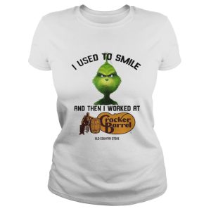 Grinch I used to smile and then I worked at Cracker Barrel shirt 2