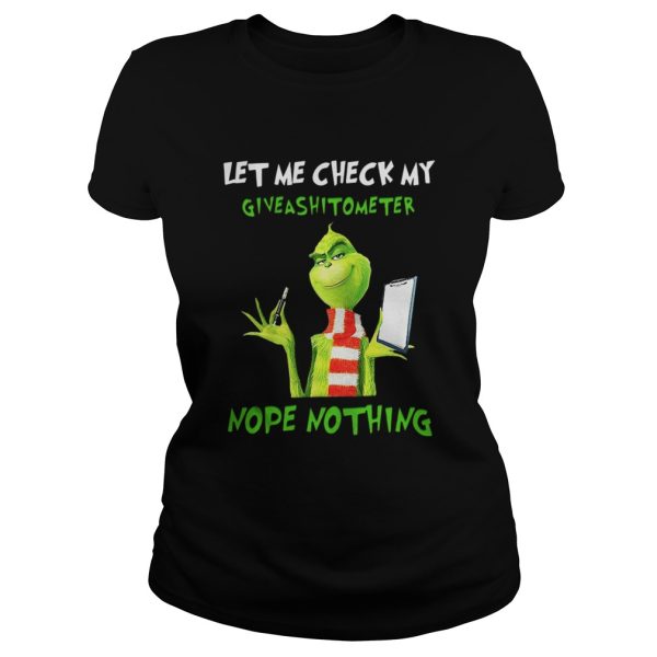 Grinch Let me check my giveashitometer nope nothing shirt