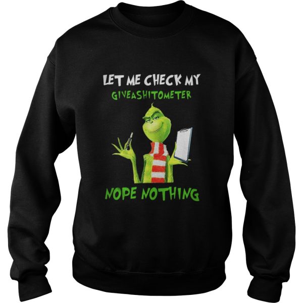 Grinch Let me check my giveashitometer nope nothing shirt