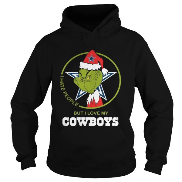 Grinch Santa I hate people but I love my Cowboys shirt