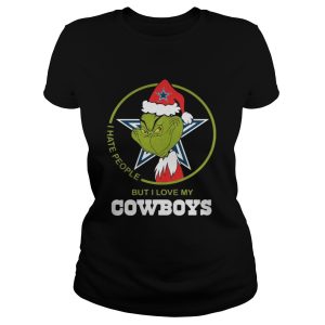 Grinch Santa I hate people but I love my Cowboys shirt 2