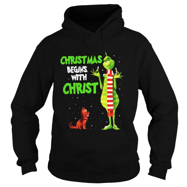 Grinch and Max christmas begins with christ shirt