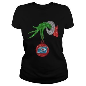 Grinch hand holding US postal service ornament shirt 2