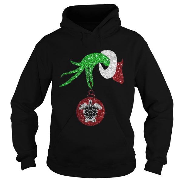 Grinch hand holding turtle ornament shirt