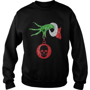 Grinch hand holds skull ornament Christmas shirt 2 Grinch hand holds skull ornament Christmas shirt 3