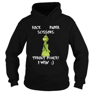 Grinch rock paper scissors throat punch I win Christmas shirt 1