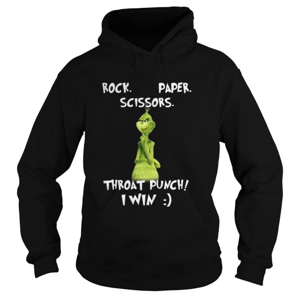 Grinch rock paper scissors throat punch I win Christmas shirt