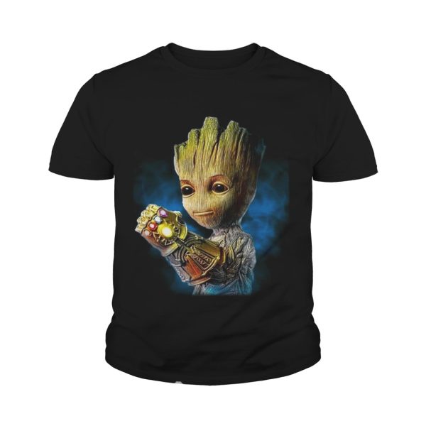 Groot with the infinity gauntlet shirts