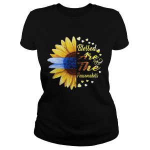 Half sunflower blessed are the peacemakers shirt 1