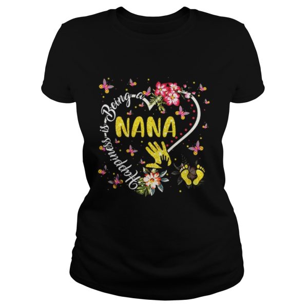 Happiness Is Being A Nana Black Shirt