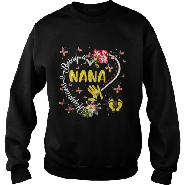 Happiness Is Being A Nana Black Shirt