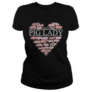 Heart crazy pig lady T Shirt 1