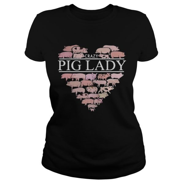 Heart crazy pig lady T-Shirt