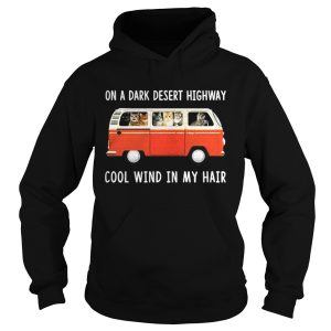 Hippie car and cat on a dark desert highway cool wind in my hair shirt 1