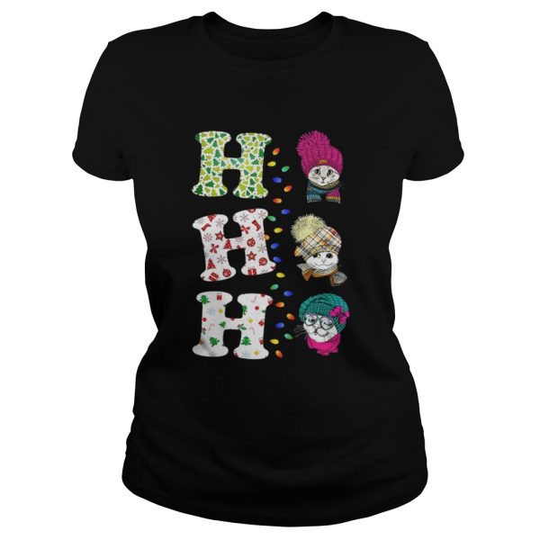 Ho Ho Ho Cat Christmas Hat Shirt