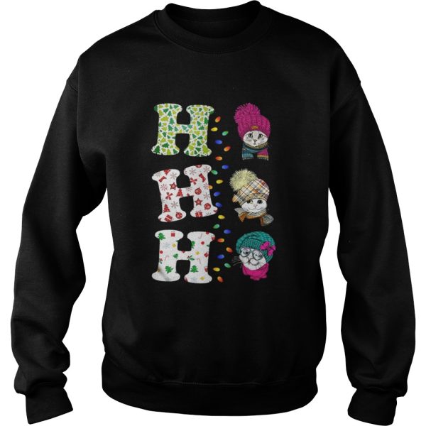 Ho Ho Ho Cat Christmas Hat Shirt