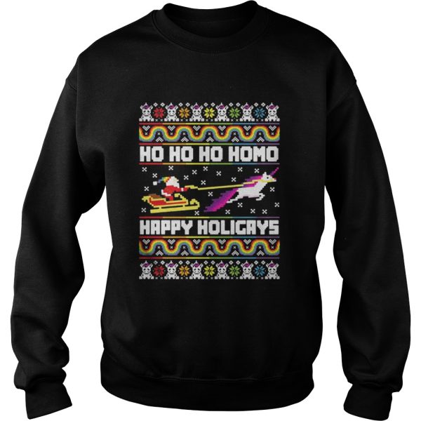 Ho Ho Ho Homo Happy Holigays Santa LGBT Shirt