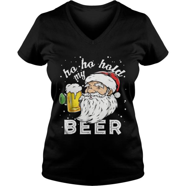 Ho Ho Hold My Beer Christmas Drinking Santa shirt