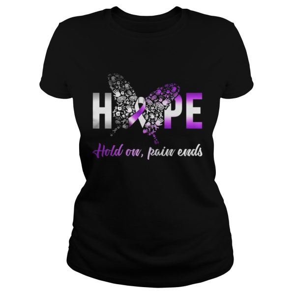 Hope hold on pain ends Breast Cancer Awarenes shirt