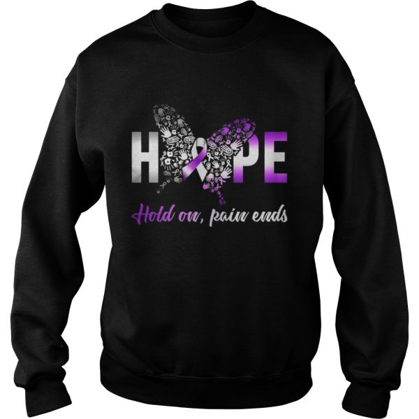 Hope hold on pain ends Breast Cancer Awarenes shirt