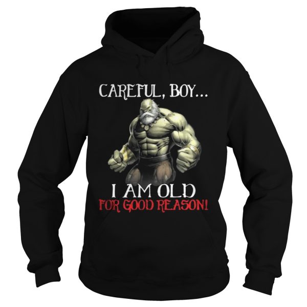 Hulk Careful Boy I Am Old For Good Reason Shirt