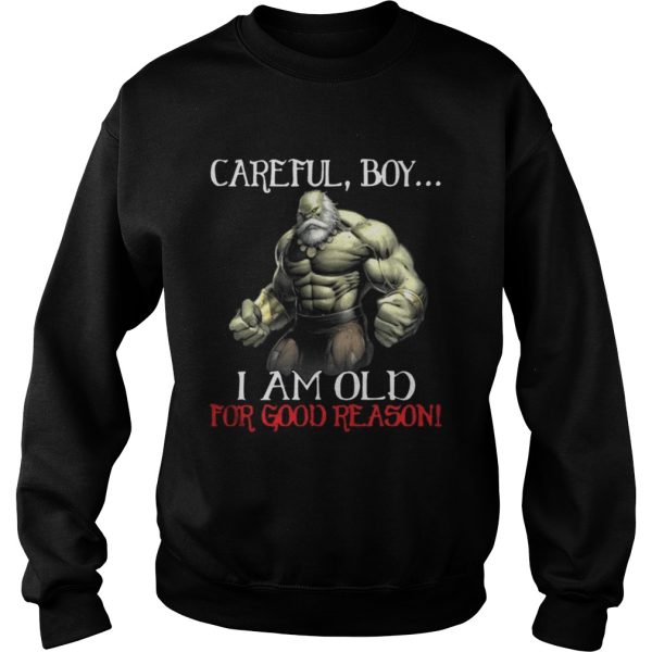 Hulk Careful Boy I Am Old For Good Reason Shirt