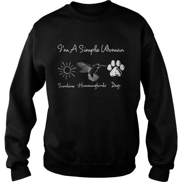 I’m A Simple Woman Sunshine Hummingbirds Dogs Shirt