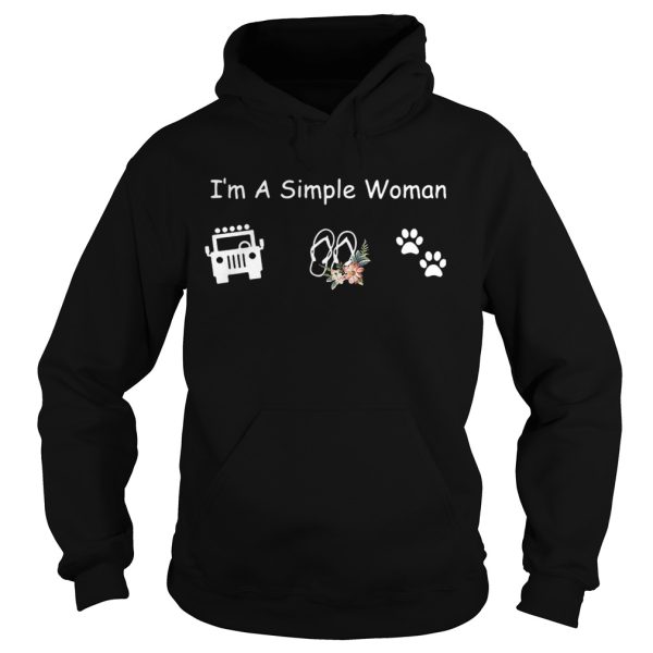 I’m a simple woman I like jeep flip flop and dog paws shirt