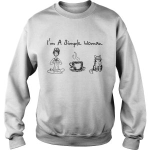 I'm a simple woman I like yoga coffee and cat shirt 1