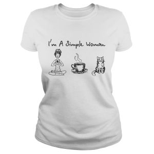 I'm a simple woman I like yoga coffee and cat shirt 2
