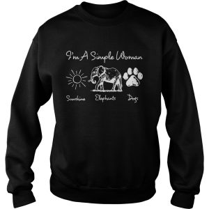 I'm a simple woman I love sunshine elephants and dogs shirt 3