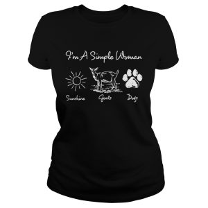 I'm a simple woman I love sunshine goats and dog shirt 1