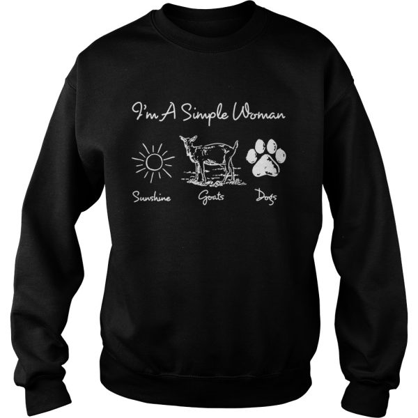 I’m a simple woman I love sunshine goats and dog shirt