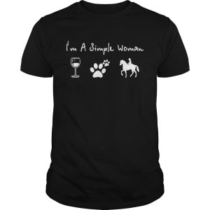 I'm a simple woman I love wine dog and horse shirt 3