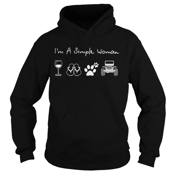 I’m a simple woman like glass wine flip flop dog paw jeep shirt