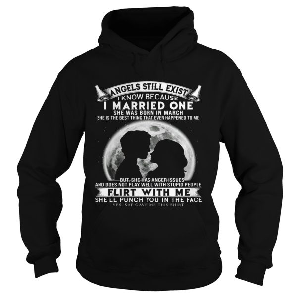 I Married One Angle Born In March Birthday Gift Shirt