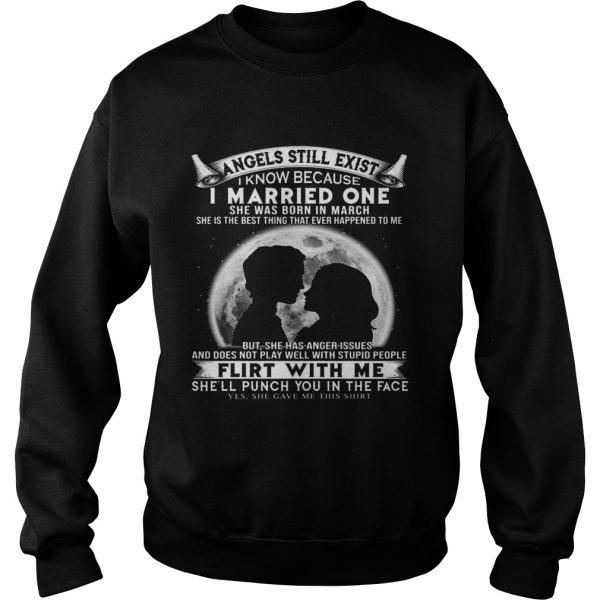 I Married One Angle Born In March Birthday Gift Shirt