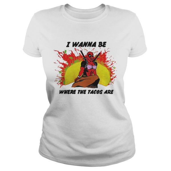 I Wanna Be Where The Tacos are Little Mermaid with Deadpool Shirt