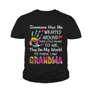 I am Grandma someone has me wrapped around their little finger to me they are my world to them shirt 4
