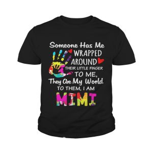 I am Mimi someone has me wrapped around their little finger to me they are my world to them shirt 4